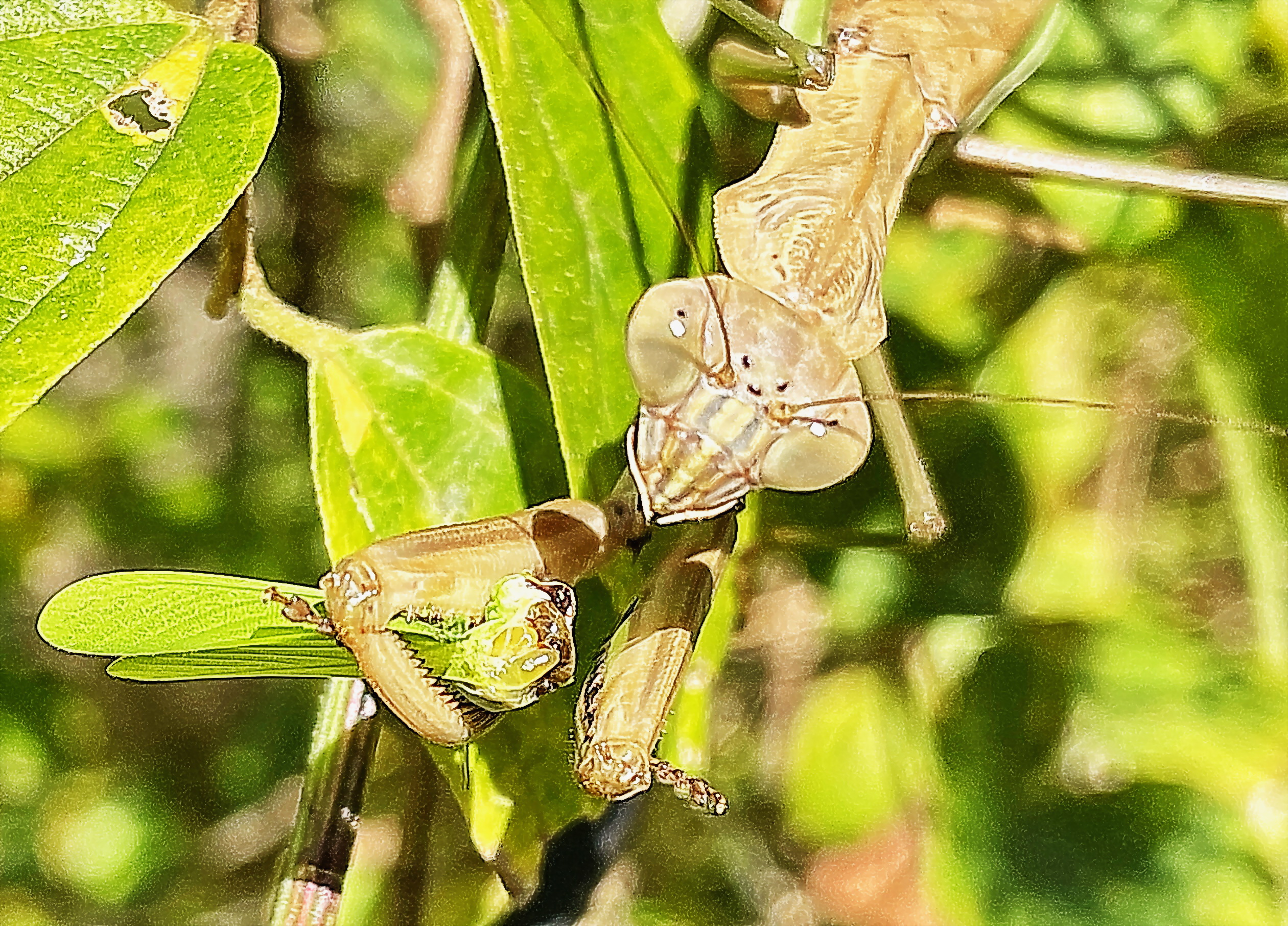 カマキリ科 オオカマキリ 大蟷螂 奥行き１ｍの果樹園